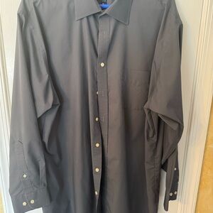 Stafford Gray Dress Shirt with Point Collar
